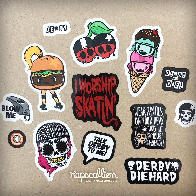 Roller Derby Vinyl Sticker Sheet