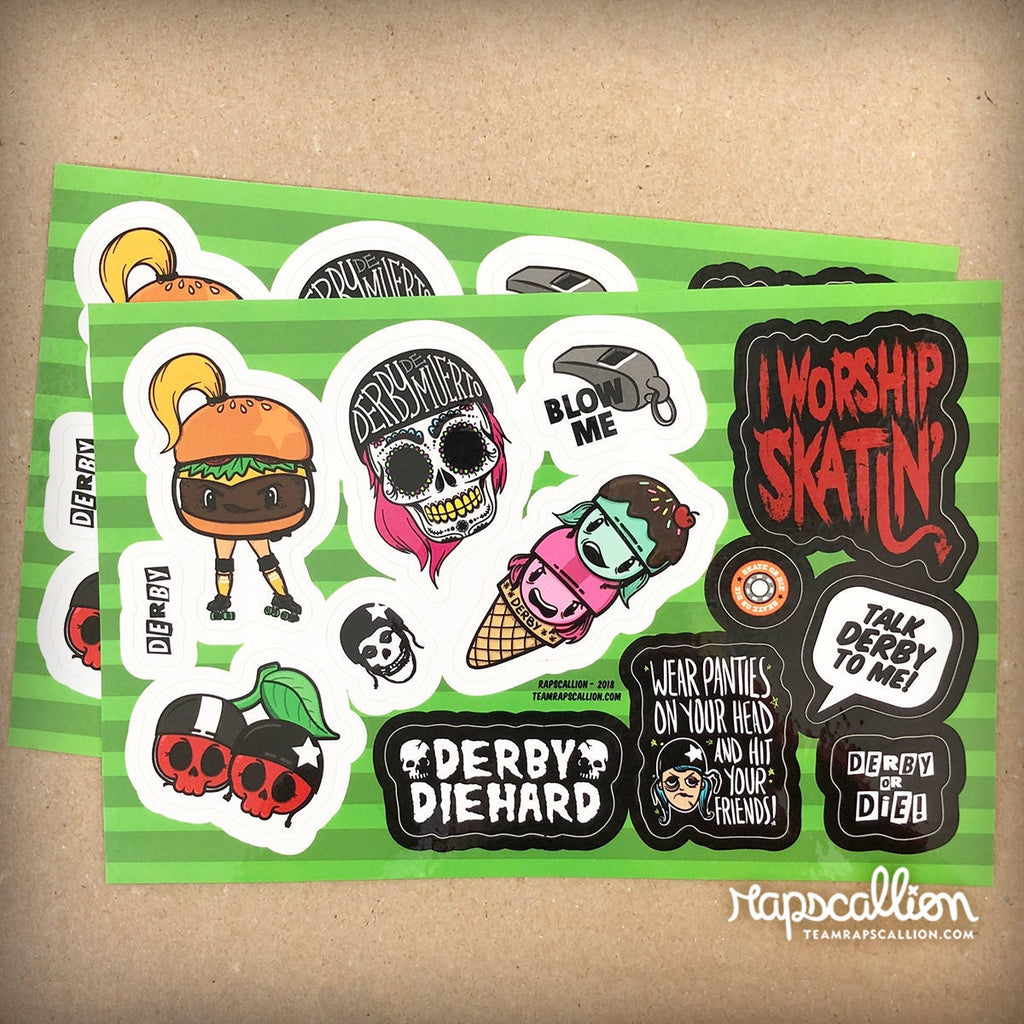 Roller Derby Vinyl Sticker Sheet