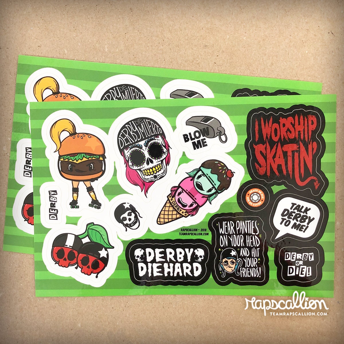 Roller Derby Vinyl Sticker Sheet