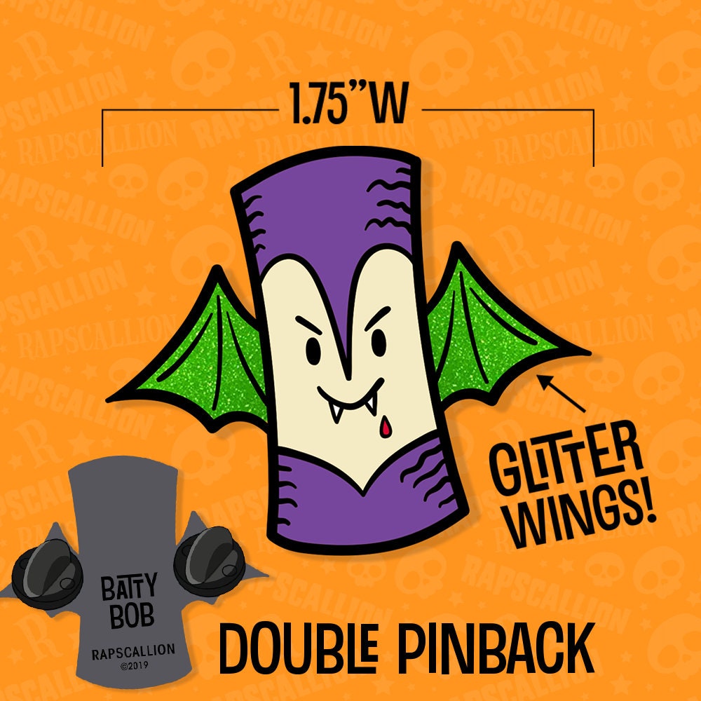 Halloween Tiki Bat Enamel Lapel Pin