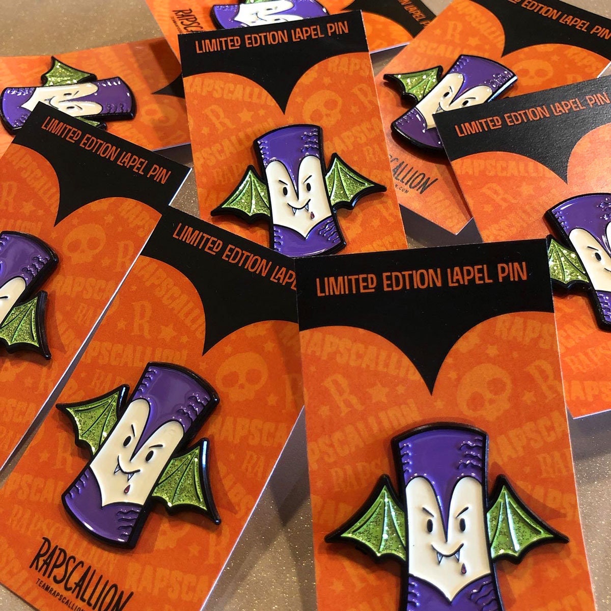 Halloween Tiki Bat Enamel Lapel Pin