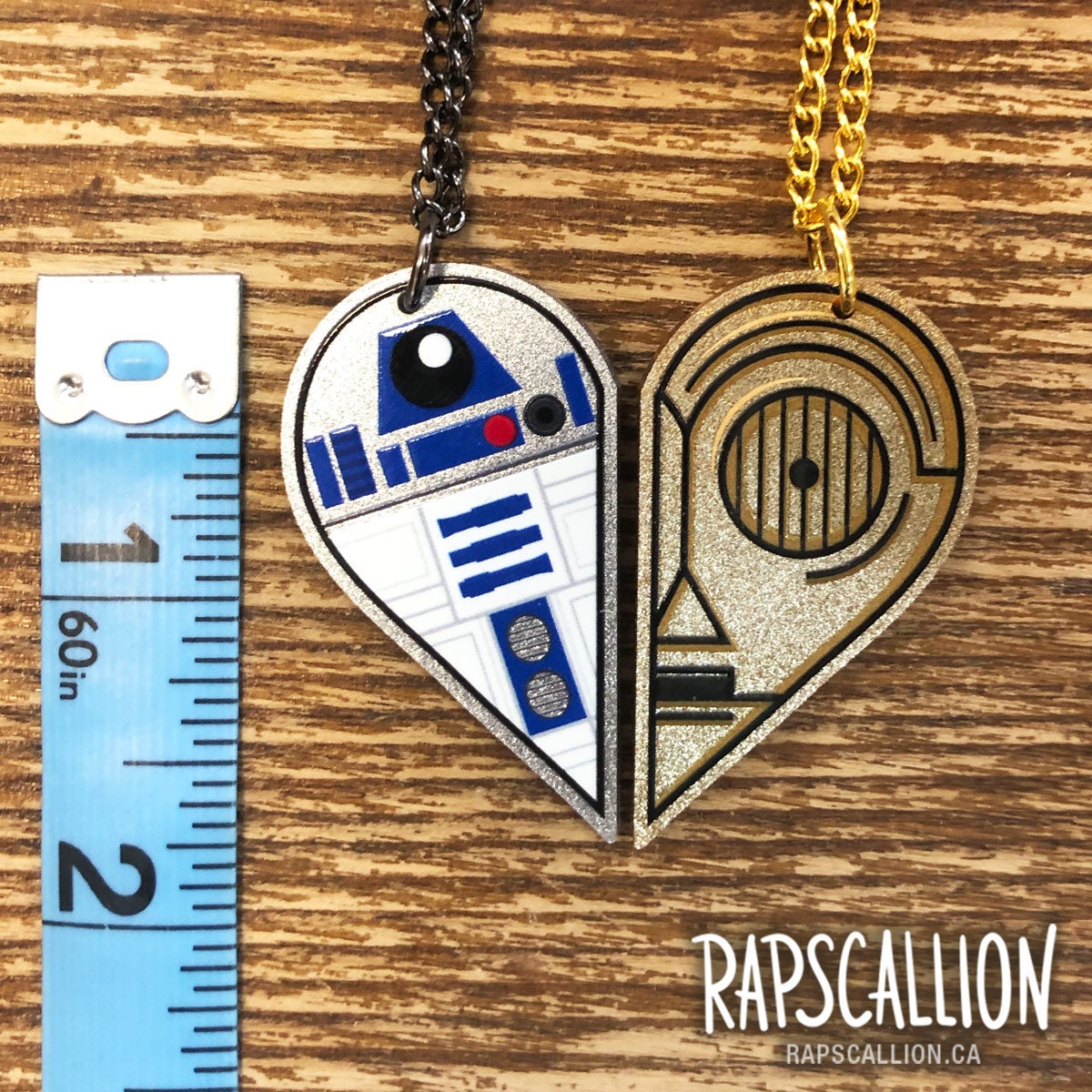 R2D2 & C3P0 Inspired Acrylic Best Friends Necklace Set