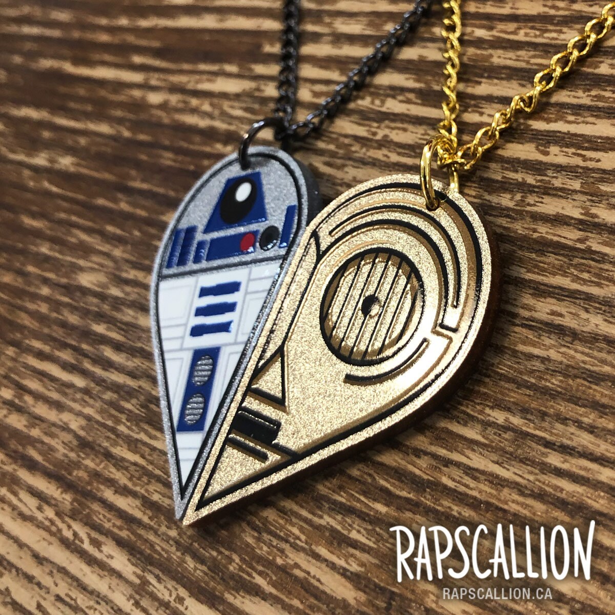R2D2 & C3P0 Inspired Acrylic Best Friends Necklace Set