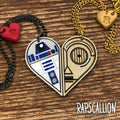 R2D2 & C3P0 Inspired Acrylic Best Friends Necklace Set