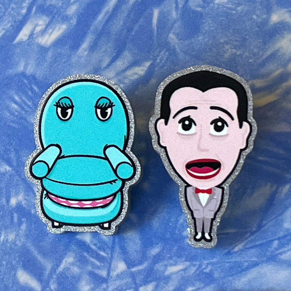 Pee Wee & Chairry Inspired - Glitter Pin Brooch Set