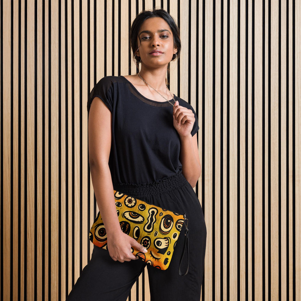 Eyeballs Faux Leather Crossbody Bag - Weird Art, Eyes, Illustration, Unique, Vegan, Lowbrow, Low Brow, Purse, Handbag, Satchel