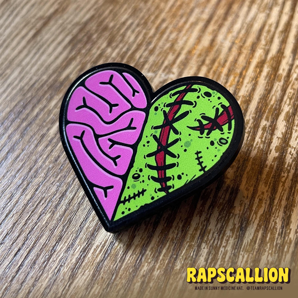 Zombie Brain & Guts Heart Brooch