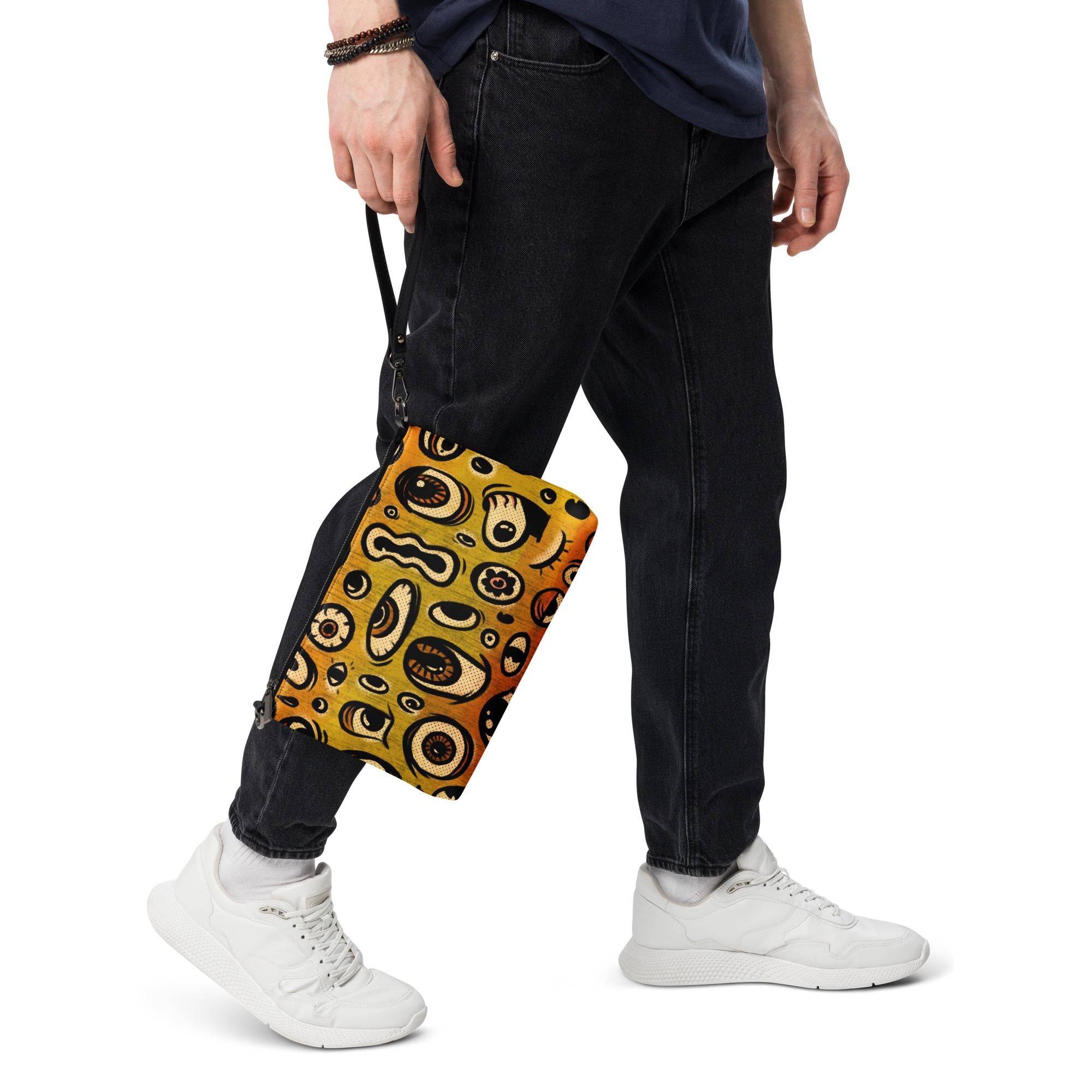 Eyeballs Faux Leather Crossbody Bag - Weird Art, Eyes, Illustration, Unique, Vegan, Lowbrow, Low Brow, Purse, Handbag, Satchel