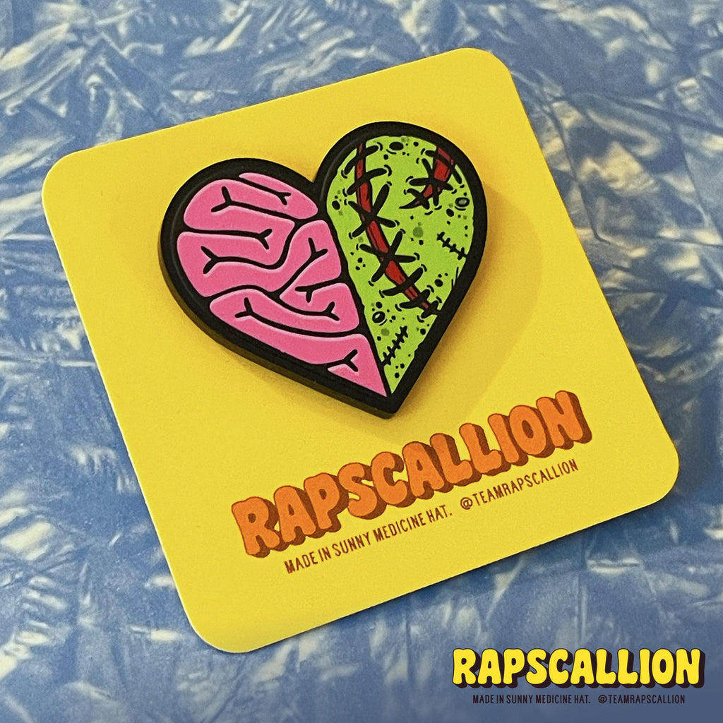 Zombie Brain & Guts Heart Brooch