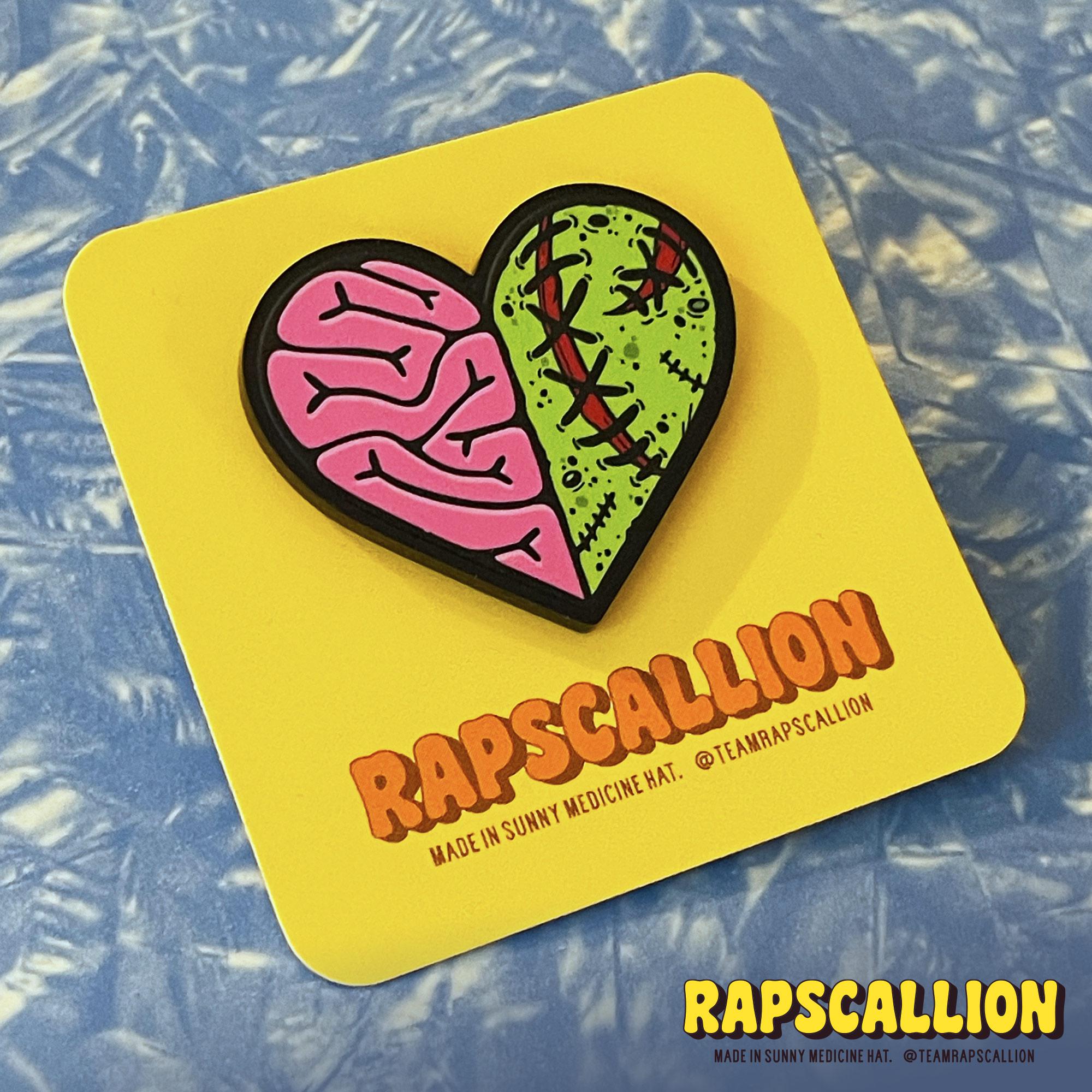 Zombie Brain & Guts Heart Brooch