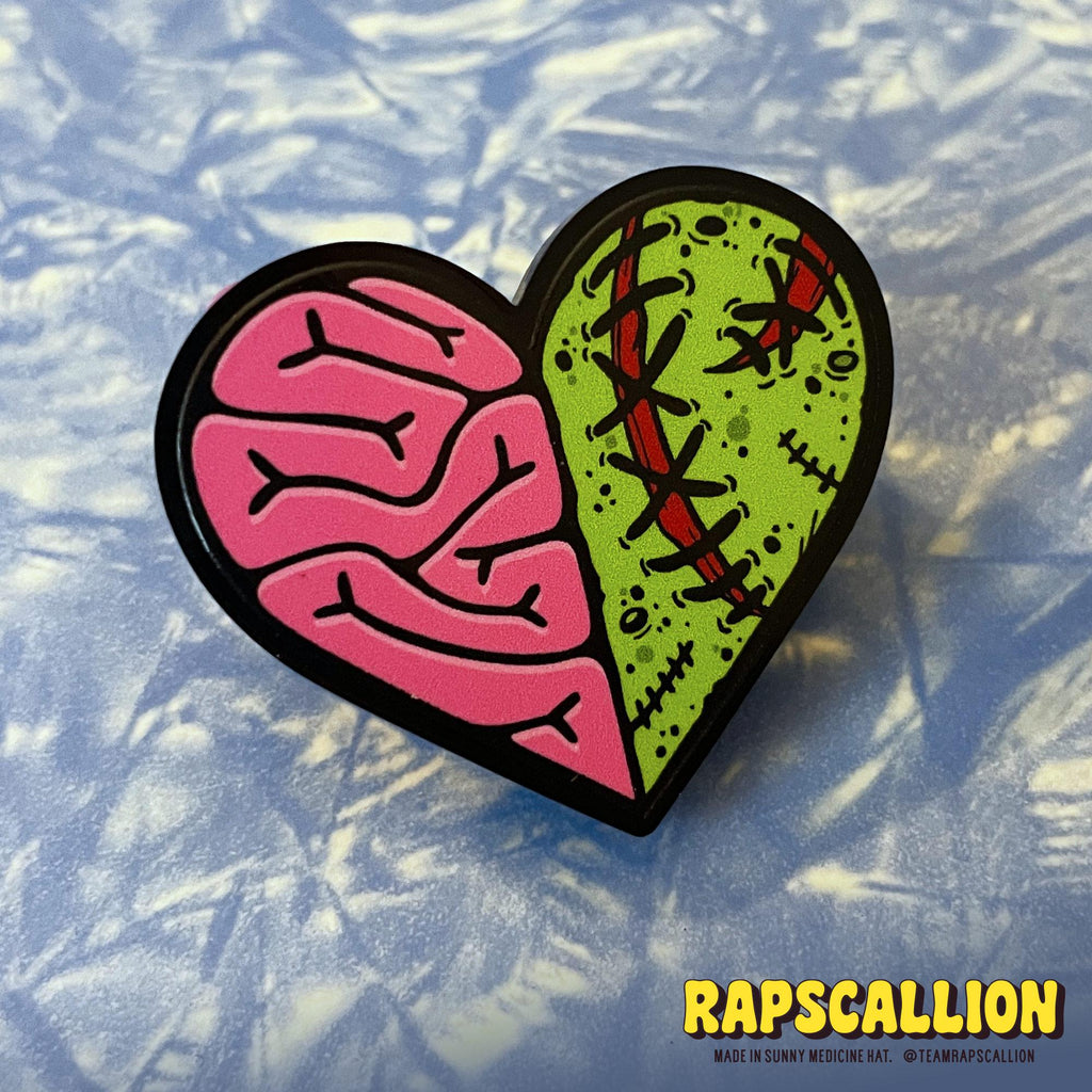 Zombie Brain & Guts Heart Brooch