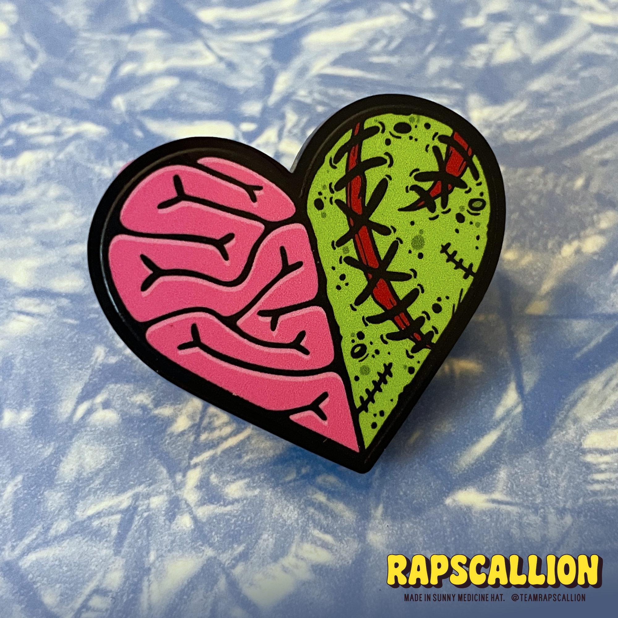 Zombie Brain & Guts Heart Brooch