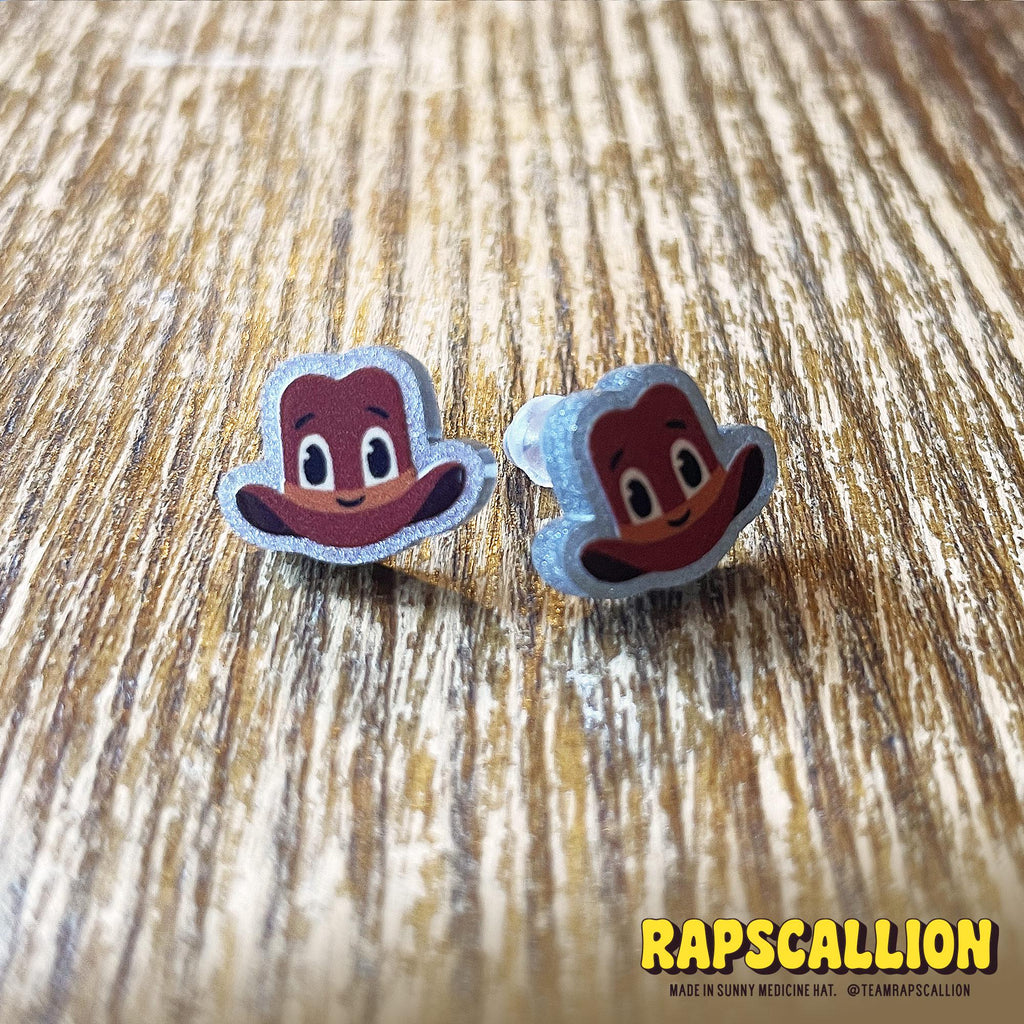 Cartoon Cowboy Hat Stud Earrings