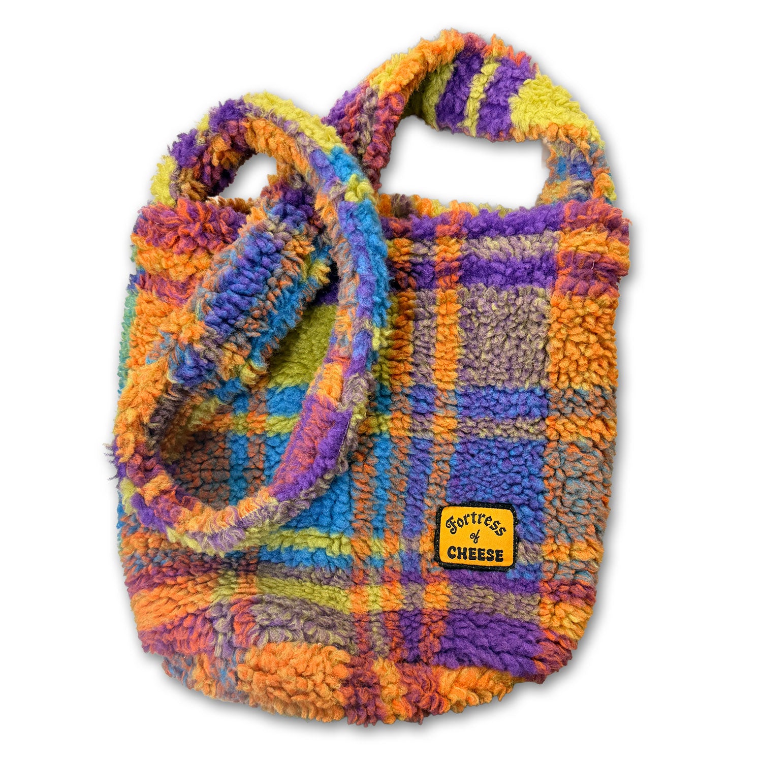 Plushy Plaid Shoulder Bag